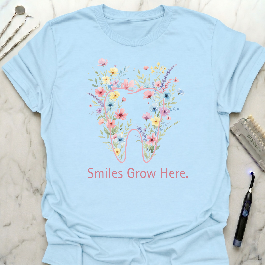 Wildflowers Smiles Grow Here T-Shirt